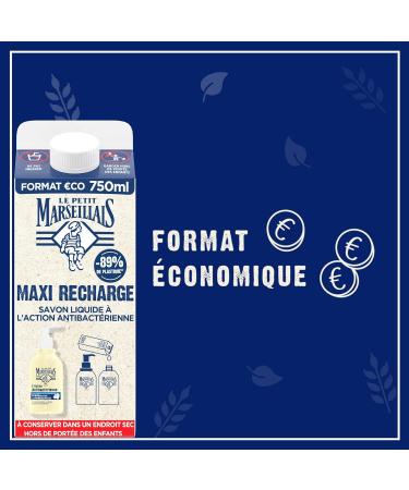Le Petit Marseillais | Maxi Refill Liquid Soap with Antibacterial Action (750 ml brick) Liquid soap refill for - Buy Online on GoSupps.com