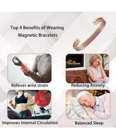 Pure Copper Bracelet for Men & Women - 6 Magnetic Design 16cm - Perfect Gift for Women - Buy Online on GoSupps.com