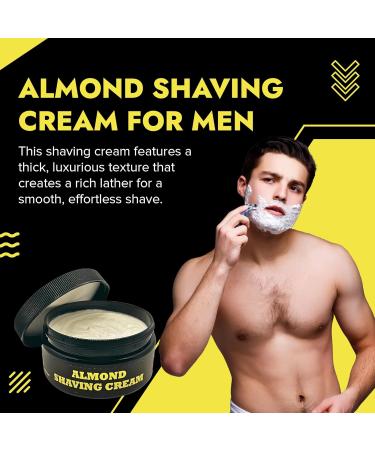Almond Shaving Cream for Men Smooth and Hydrating Shave Cream Moisturizing Formula Almond Infused Shave Gel for Sensitive Skin Gentle Almond Shave (7.5oz) - Buy Online on GoSupps.com