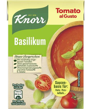 Knorr Tomato al Gusto Tomato Sauce Basil 370g Tomato Basil - Buy Online on GoSupps.com