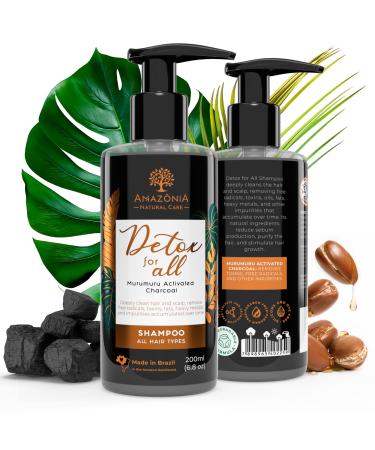 All Natural Detox Dry Shampoo for Women & Men- Cleansing Shampoo for Scalp Detox Clarifying Shampoo for Build Up & Dry Scalp Treatment with Murumuru Activated Charcoal to Cleanse Hair 6.8oz Detox For All Shampoo