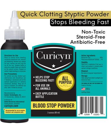 Curicyn Blood Stop Powder 3 oz. - Fast-Acting Wound Care Solution - Buy Online on GoSupps.com