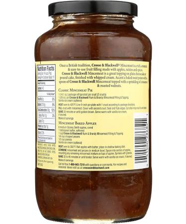Crosse & Blackwell Rum & Brandy Mincemeat Filling & Topping - 29 oz | Perfect for Pies & Desserts - Buy Online on GoSupps.com