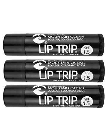 Mountain Ocean Lip Trip SPF 15 Lip Balm (Pack of 3) with Apricot Kernal Oil Sesame Oil Aloe Vera and Cocoa Butter 0.17 oz. Each 0.16 Ounce (Pack of 3)