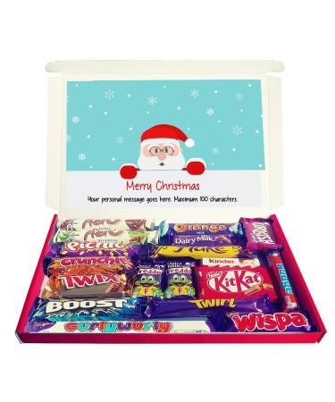 Personalised PEEKING SANTA Christmas Chocolate Selection Box Gift Hamper
