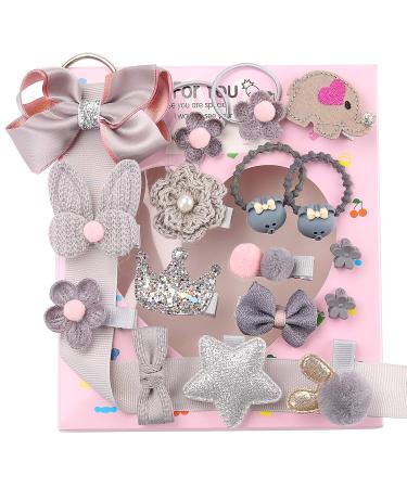 18-Piece Girl Hair Clips Set - Gift Box with Bowknot & Flower Designs for Little Girls - Perfect Party Accessories - Buy Online on GoSupps.com