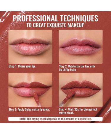 Oulac Liquid Matt Lipstick - Orange Amber | Long-Lasting Vegan Gluten-Free | 4.5ml Retro Kiss | Intensive Color & Precise Applicator - Buy Online on GoSupps.com