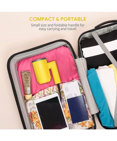 POKE Professional 1800W Hair Dryer with Diffuser - Compact Travel Blow Dryer | Portable Ionic Ceramic Tourmaline Technology | 2 Speed/3 Heat Settings | Comb Attachment | Foldable Design | Yellow - Buy Online on GoSupps.com