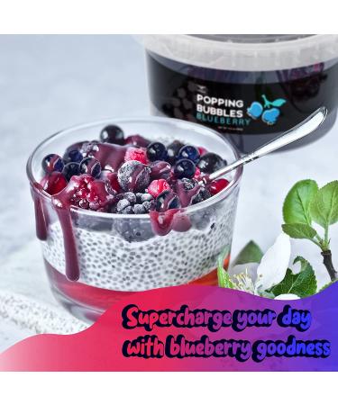 Blueberry Popping Boba Pearls - Premium Bursting Boba with Real Fruit Juice - 17oz - Bubble Tea Kit for Kids - Buy Online on GoSupps.com