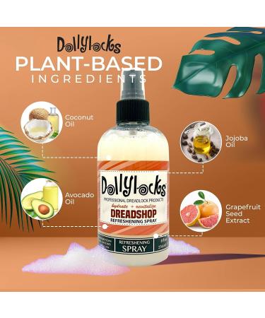 Organic Dreadlock Refreshening Spray - 8oz | Residue-Free & Sulfate-Free Loc Hair Care | Dreadshop - Buy Online on GoSupps.com