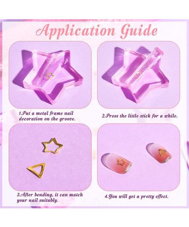 4-Piece Nail Embossed Molds | Metal Frame Bending Tools for Nail Art Design | Star, Heart Shapes | Nail Salon & Home Use - Buy Online on GoSupps.com