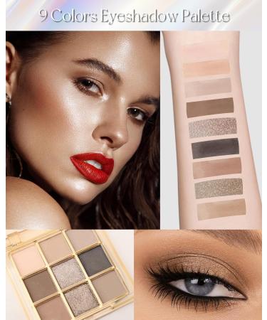 Lestpola Eyeshadow Palette 9 Colors Versatile Fine Powder Glitter Matte Eyeshadow Palette Natural Finish Long Lasting Water Resistant Highly Pigmented Eye Makeup Palette for Women 04 - Buy Online on GoSupps.com