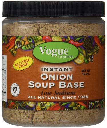 Vogue Cuisine Onion Soup & Seasoning Base 12oz - Low Sodium, Gluten Free, All Natural Ingredients