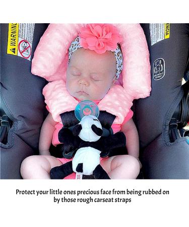 NICEYEA Baby Carseat Headrest and Strap Covers - Soft Neck Support Pillow for Newborns - Pink - Buy Online on GoSupps.com