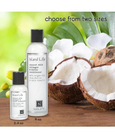Island Life Coconut Milk Conditioner - Biotin & Collagen with Vitamin B7 Argan Oil & Shea Butter for All Hair Types - 9 oz - Buy Online on GoSupps.com