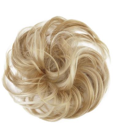 CAISHA PRETTYSHOP Synthetic Fiber Hairpiece Scrunchie Scrunchy Updo Slightly Wavy Blond Mix G30B blond mix 86AH613 G30B
