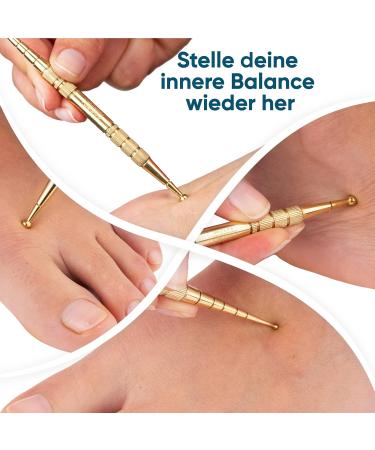 REMOS Acupressure Pen & Meridian Pen - Brass 13 cm Length 2.5/6 mm Ball - Enhance Wellness Internationally - Buy Online on GoSupps.com