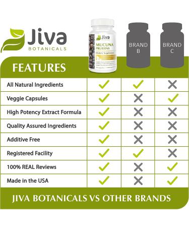 Mucuna Pruriens Capsules 1100mg - Dopamine Support Supplement - Velvet Beans with L-Dopa - 90 Capsules - Buy Online on GoSupps.com