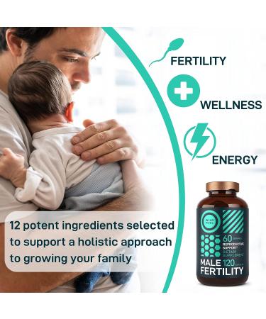 Fertility Men's Prenatal Vitamin with Maca Root, Ashwagandha, L-Arginine, and Zinc - 120 Capsules - Buy Online on GoSupps.com