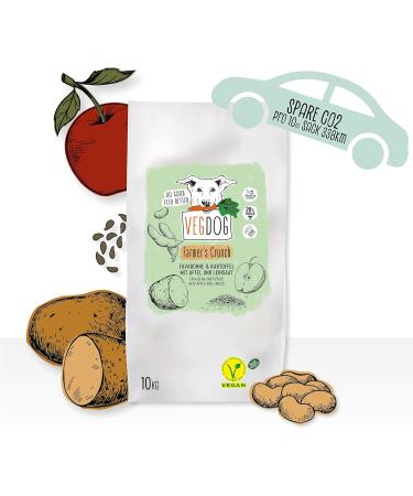VEGDOG Farmer's Crunch Vegan dry food for adult dogs with potato and fawa beans complete grain-free food for allergy sufferers with alternative source of - Buy Online on GoSupps.com
