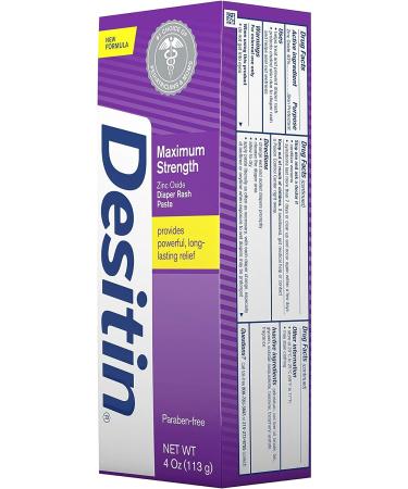Desitin Maximum Strength Baby Diaper Rash Cream - 40% Zinc Oxide Treatment & Prevention - 4 oz - Buy Online on GoSupps.com