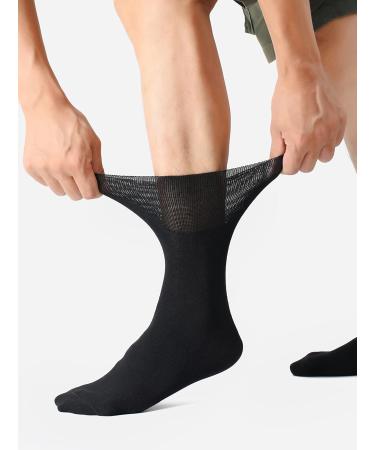 Polawind Men's Diabetic Socks Size 10-13 - Loose Top Ankle Socks for Edema Neuropathy - Non Binding Diabetes Socks (1 Pair, Black) - Buy Online on GoSupps.com