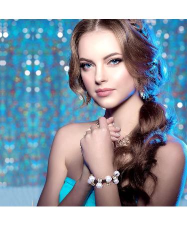 PAGOW 4PCS Black Elastic Hair Scrunchies with Pearls and Crystals | Hair Accessories for Women and Girls - Buy Online on GoSupps.com