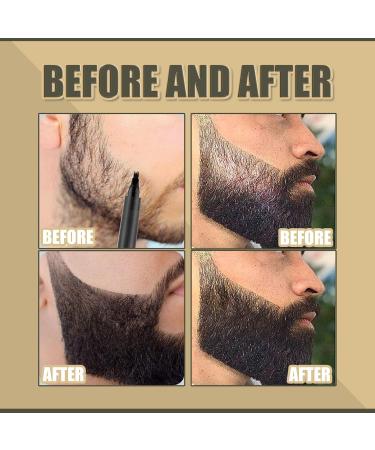 Diamalfi Pencil Beard Pencil Filler for Men Beard Filler for Men with 4 Tips Beard Kit Water Proof Beard Eyebrow Pen with Beard Brush Repair Beard Shape (Dark brown-2pcs) - Buy Online on GoSupps.com
