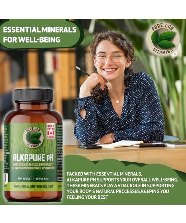 Pure Lab Vitamins |Alkapure pH | 60 Capsules | Alkaline pH Balance Pills | Essential Minerals Supplement | Antigas and Bloating Relief for Men & Women | Indigestion and Heartburn Relief | Antacid Pills 60 count (Pack of 1) - Buy Online on GoSupps.com