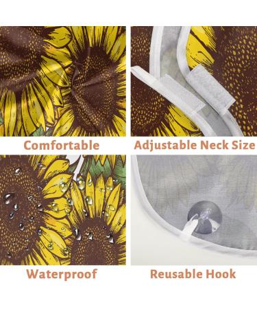 Watercolor Sunflower Beard Bib Apron - Waterproof Hair Catcher for Men | Non-Stick Grooming Cape with Suction Cups | Perfect Gifts for Men - Buy Online on GoSupps.com