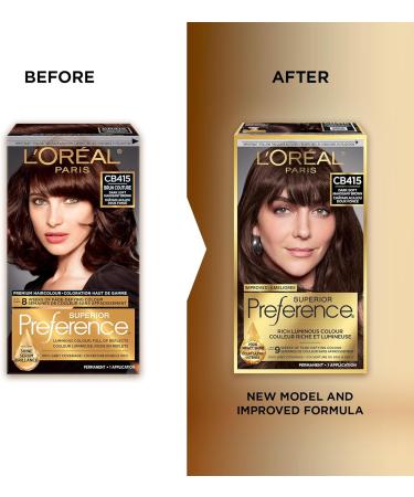 L'Oreal Paris Superior Preference Hair Dye Hair Color for Women CB415 Dark Soft Mahogany Brown Hair Dye Permanent Hair Color 100% Grey Coverage 9 weeks of Luminous Fade-Defying 1 Hair Dye Kit (Pack of 2) (Packaging May Vary) Dark Soft Mahogany Brown Brown - Buy Online on GoSupps.com