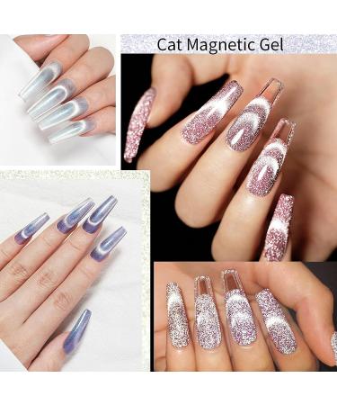 Born Pretty 6Pcs Magnetic Gel Polish Set - Reflective Glitter Auroras Snowlight Cat - LED Gel Nail Art Manicure Kit - Holiday Gift Set - Buy Online on GoSupps.com