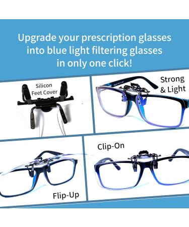 Blue Light Blocking Clip-On Glasses | Flip-Up Eye Protection for Gaming & Screen Use - Buy Online on GoSupps.com