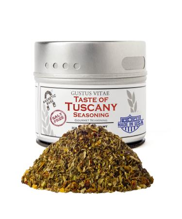 Gustus Vitae - Taste of Tuscany - Gourmet Seasoning - Non GMO - Artisanal Spices Blend - Magnetic Tin - Gourmet Spice Blend - Crafted in Small Batches - Hand Packed