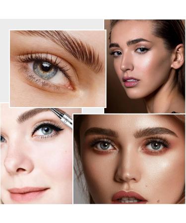 Buy 3D Waterproof Eyebrow Pencil Contouring Pen - Microblading Magic with Fork Tip - Light Brown Natural Makeup - Buy Online on GoSupps.com