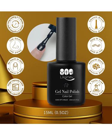 Likomey Gel Nail Polish 15ml - Colorful Black Glitter | Soak Off UV Gel for Salon & Home Manicures - Buy Online on GoSupps.com