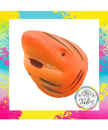 Tiger Shark Attack Bath Bomb. Handmade by Tubs in the UK Animal bathbomb. Birthday Present Gift. Bath fizzer bath art.