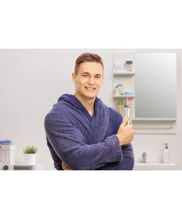 Portable Dental Water Flosser - Cordless Oral Irrigator | FineLife Products | Rechargeable Teeth Cleaner with 3 Modes - Silver - Buy Online on GoSupps.com