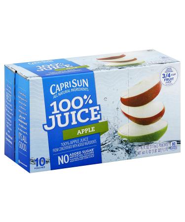 Capri Sun 100% Apple Juice - 40 ct Pack (4 Boxes of 10 Pouches) | Naturally Flavored, 100% Juice - Buy Online on GoSupps.com