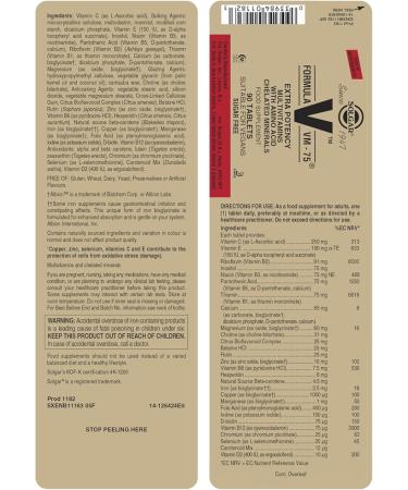 Solgar Formula VM-75, 90 Tablets - Multivitamin with Chelated Minerals - Vitamin A, B6, B12, C, D, E - Biotin, Magnesium, Calcium, Iron, Zinc, - Vegan, Gluten Free, Dairy Free, Kosher - 90 Servings - Buy Online on GoSupps.com
