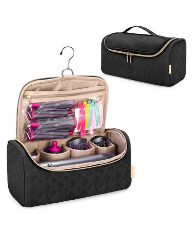 YARWO Travel Case Compatible for Dyson Airwrap Complete Styler and Attachments Portable Storage Bag with Hanging Hook for Hair Curler Accessories Black (Patent Pending)