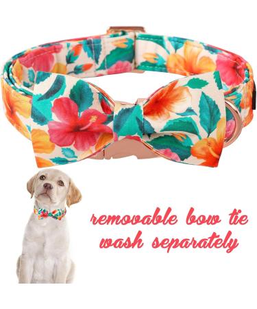 Buy Unique Style Paws Dog Collar - Colorful Adjustable Flower Bowtie Collar for Small Dogs (XS 8-12in) - Comfortable Cotton with Metal Buckle - Buy Online on GoSupps.com