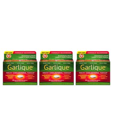 Garlique Healthy Cholesterol Formula with 5000 mcg of Allicin, 60 Enteric Coated Caplets (Pack of 3)