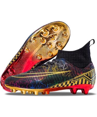 WEJIESS Men's Soccer Shoes: Gold-Soled Spikes Football Boots - Size 10.5 Black - Buy Online on GoSupps.com