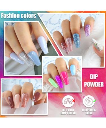 Mrcuvaryas Dipping Powder Nails Set - Pearl Chrome Nail Powder with Base Top Coat Activator & Brush | French Dip Powder Starter Kit for DIY Nail Art at Home - Perfect for Beginners - Buy Online on GoSupps.com