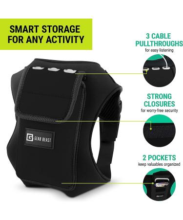 Gear Beast Running Backpack for Men and Women - Lightweight Vest with Phone Holder for Jogging, Hiking, Cycling - Compatible with Most Smartphones, Black - Buy Online on GoSupps.com