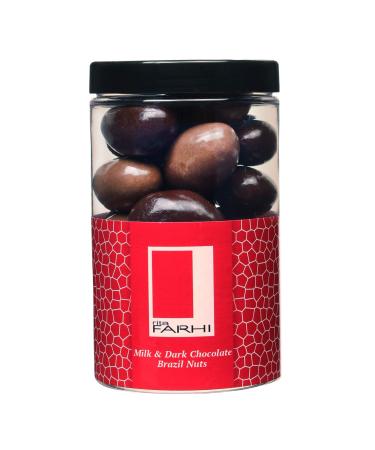 Rita Farhi Milk & Dark Chocolate Brazils 300g - New Palm Oil Free Recipe Milk and Dark Chocolate Covered Brazil Nuts