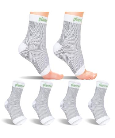 Plantarelief neuropathy socks for women men - compression socks feet neuropathy pain relief - ankle compression soothe socks for plantar fasciitis ankle swelling - l/xl 2 pairs rr - white 2 pairs l/xl