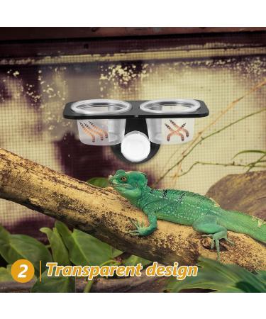 POPETPOP Gecko Feeder Ledge-Small Gecko Food Cups Suction Cup Reptile Feeder for Reptiles Food and Water Feeding Size 2 - Buy Online on GoSupps.com