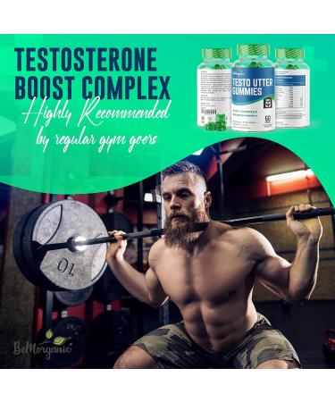 BeMorganic Testo Gummies for Men - Vegan Natural Booster with 13 Powerful Ingredients - Zinc, Magnesium, Fenugreek, Maca Root Extract - Sugar-Free - UK Formulated - Buy Online on GoSupps.com